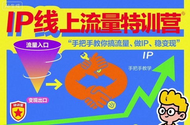 IP线上流量特训营,手把手教你搞流量、做IP、稳变现-冷静项目网