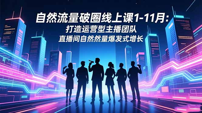 (16582期)自然流量破圈线上课1-11月:打造运营型主播团队 直播间自然流量爆发式增长-冷静项目网