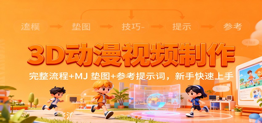 3D动漫视频制作,完整流程+MJ 垫图+参考提示词,新手快速上手-冷静项目网