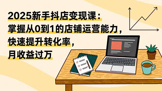 （16606期）2025新手抖店变现课：掌握从0到1的店铺运营能力，快速提升转化率,月收过万-冷静项目网