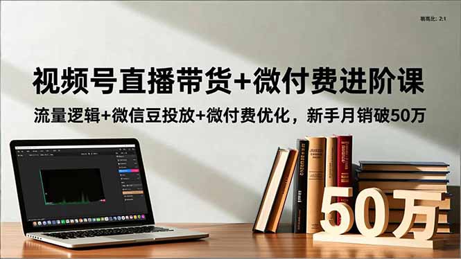 （16684期）视频号直播带货+微付费进阶课：流量逻辑+微信豆投放+微付费优化，新手月销破50万-冷静项目网