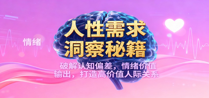 人性需求洞察秘籍，破解认知偏差，情绪价值输出，打造高价值人际关系-冷静项目网