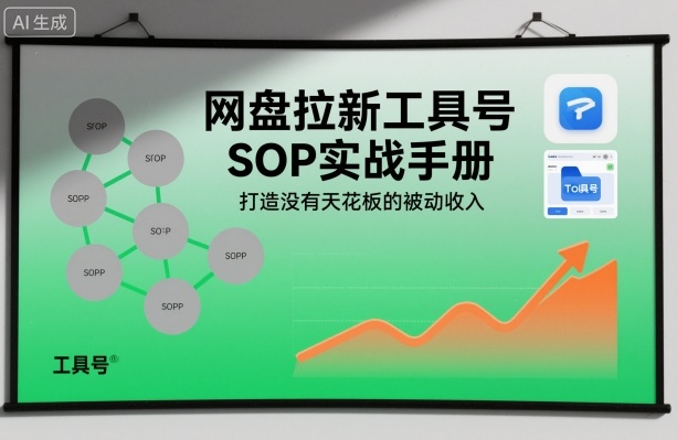 网盘拉新工具号SOP实战手册，打造没有天花板的被动收入-冷静项目网