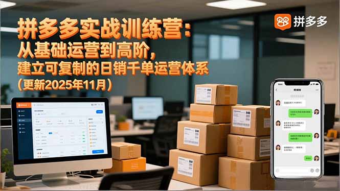 （16700期）拼多多实战训练营：从基础运营到高阶，建立可复制的日销千单运营体系（更新11月）-冷静项目网