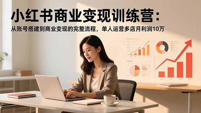 （16698期）小红书商业变现训练营：从账号搭建到商业变现的完整流程，单人运营多店月利润10万-冷静项目网