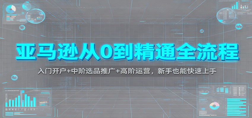 亚马逊从0到精通全流程：入门开户+中阶选品推广+高阶运营，新手也能快速上手-冷静项目网