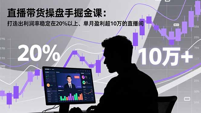 （16727期）直播带货操盘手掘金课：打造出利润率稳定在20%以上、单月盈利超10万的直播间-冷静项目网