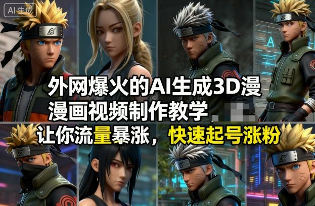 外网爆火的AI生成3D漫画视频制作教学，让你流量暴涨，快速起号涨粉！-冷静项目网