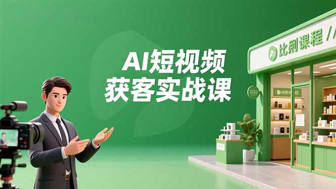 (16747期)AI短视频获客实战课,数字人创作、实体行业应用、精准引流,30天获取客源月入6万+-冷静项目网
