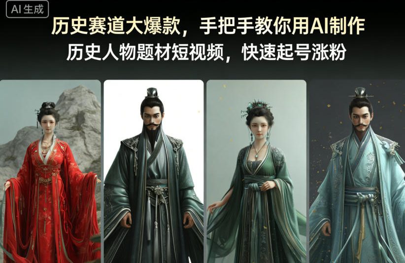 历史赛道大爆款，手把手教你用AI制作历史人物题材短视频，快速起号涨粉-冷静项目网