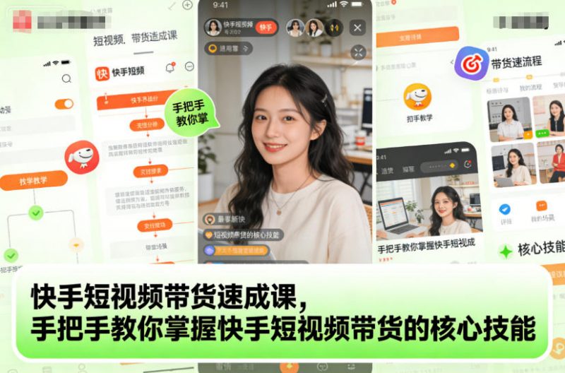 快手短视频带货速成课，手把手教你掌握快手短视频带货的核心技能-冷静项目网