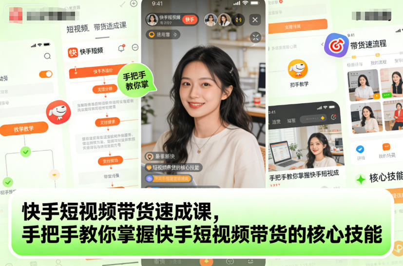 快手短视频带货速成课，手把手教你掌握快手短视频带货的核心技能-冷静项目网