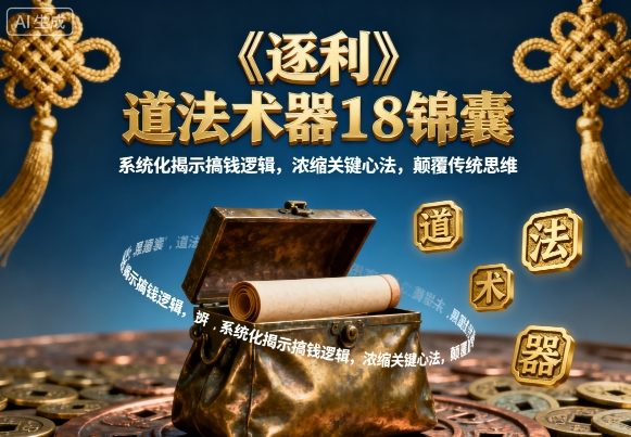 《逐利》道法术器18锦囊，系统化揭示搞钱逻辑，浓缩关键心法，颠覆传统思维（更新）-冷静项目网