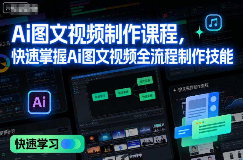 Ai图文视频制作课程,快速掌握Ai图文视频全流程制作技能-冷静项目网